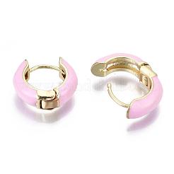 Brass Huggie Hoop Earrings&nbsp;EJEW-S209-01E
