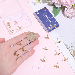 20Pcs Brass Stud Earring Findings&nbsp;KK-SC0007-79