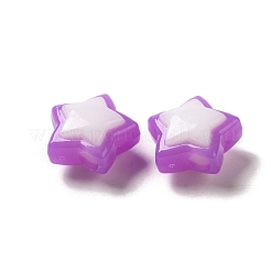 模造ゼリー透明アクリルビーズ  ツートン  スター  パープル  17x18x3mm  穴：3.5mm  20個/セット&nbsp;SACR-R741-03H