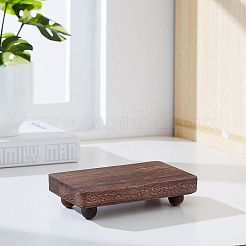 木製キャンドルディスプレイホルダー  長方形  ココナッツブラウン  16x10x4cm&nbsp;ODIS-WH20025-10B