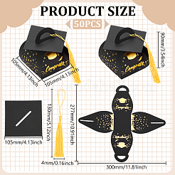 Doctorial Hat Shape Paper Gift Bags with Tassel&nbsp;CON-WH0110-025B