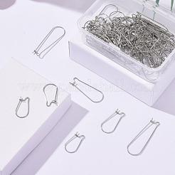 変色防止 100個 5サイズ 304ステンレススチールフープピアス金具  腎臓耳ワイヤー  ステンレス鋼色  21ゲージ  20~39x11~13.5x0.7mm  ピン：0.7mm  100個/箱&nbsp;STAS-ZZ0001-09P