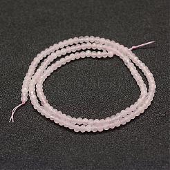 天然石ローズクォーツビーズ連売り  多面カット  ロンデル  3x2mm  穴：0.5~0.6mm  約129~173個/連  15.5インチ（39.5cm）&nbsp;G-F460-10