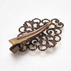 Hair Accessories Iron Alligator Hair Clip Findings&nbsp;MAK-WH0002-02AB