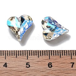 K9ガラスラインストーンカボション  尖ったバック＆バックメッキ  ハート  月光  13x12x5mm&nbsp;GLAA-H034-01B-001MO