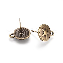 Tibetan Style Stud Earring Findings&nbsp;TIBE-A22174-AB-FF