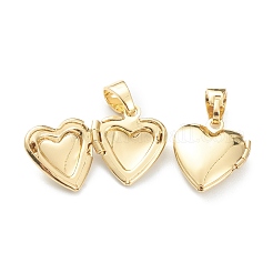 Brass Locket Pendants&nbsp;KK-P199-15G