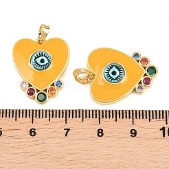 Brass Micro Pave Cubic Zirconia Pendants&nbsp;KK-H262-11G