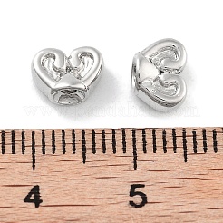 Rack Plating Heart Brass Beads&nbsp;KK-Z071-40P