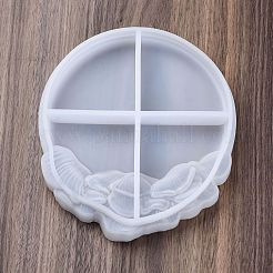 シリコンモールド  レジン型  UVレジン用  エポキシ樹脂工芸品作り  ホワイト  フラットラウンド  170x153x24.5mm&nbsp;SIMO-M044-10