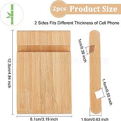竹製携帯電話ホルダー  長方形  バリーウッド  12.3x8.1x1.6cm&nbsp;AJEW-WH0248-139