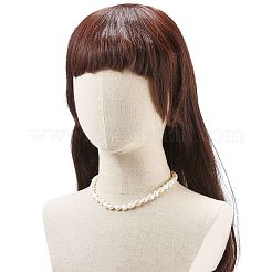 天然バロックケシパールビーズネックレス、304ステンレススチール留め金付き、女性用  貝殻色  14.17~15.28インチ（36~38.8cm）&nbsp;NJEW-JN04083