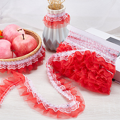 10M Polyester Flower Lace Ribbon with Paillettes&nbsp;OCOR-GF0003-34A