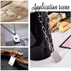201 Stainless Steel Rectangle Stamping Blank Tag Pendants&nbsp;STAS-UN0002-77P