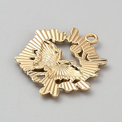 合金エナメルチャーム  ライトゴールド  花＆蝶  きいろ  29.5x28x2mm  穴：2mm&nbsp;FIND-CJC0024-46A