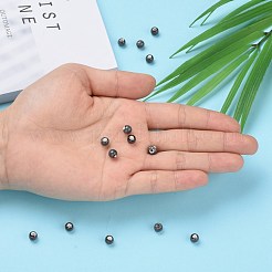 派手なアンティーク調施釉磁器ビーズ  ラウンド  グレー  6mm  穴：1.5mm&nbsp;PORC-M838-1