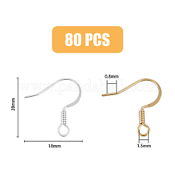 80Pcs 2 Colors Brass Earring Hooks&nbsp;KK-DC0002-21