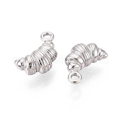 304ステンレススチールチャーム  クロワッサンチャーム  変色防止  ステンレス鋼色  12x7.5x5mm  穴：1.5mm&nbsp;STAS-N109-259P