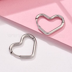 201 Stainless Steel Heart Hoop Earrings&nbsp;EJEW-V001-01P