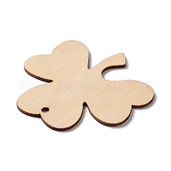 ウッドビッグサイズペンダントトップ  クローバー  パパイヤホイップ  75x79x2.5mm  穴：4.5mm&nbsp;WOOD-XCP0001-81