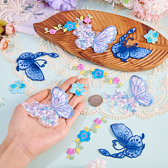 12Pcs 4 Styles Polyester Computerized Embroidery Cloth Iron on/Sew on Patches&nbsp;PATC-TA0001-43