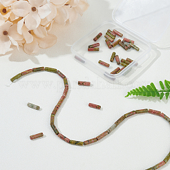 天然石ユナカイトビーズ連売り  コラム  11~15x3.5~4.5mm  穴：1~1.2mm  約28~30個/連  15.1~15.9インチ（38.5~40.5cm）  1連売り/箱&nbsp;G-OC0001-61