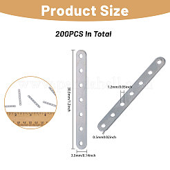 鉄製スペーサーバー200個  長方形  プラチナ  30.5x3.5x0.5mm  穴：1.2mm  200個/セット&nbsp;FIND-CA0009-73P