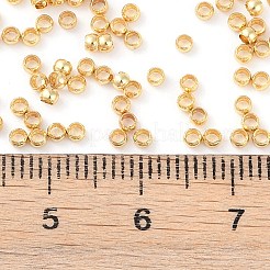 真鍮製つぶし玉カシメ玉  ロンデル  18KGP本金メッキ  2x2x1mm  穴：1.2mm&nbsp;KK-N254-42A-G