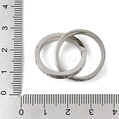 304ステンレススチールインターロッキングリングペンダント  リング  ステンレス鋼色  40.5x22.5mm&nbsp;STAS-U040-18P-A