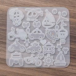ペンダントシリコンモールド  イヤリング型  ジェッソ樹脂鋳造金型  混合図形  ホワイト  115x118x4mm&nbsp;AJEW-S041-04B