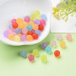 6mm Mixed Transparent Round Frosted Acrylic Ball Bead&nbsp;X-FACR-R021-6mm-M