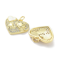 Brass Micro Pave Clear Cubic Zirconia Pendants&nbsp;KK-L213-016G