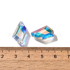 ガラスチャーム  ナゲット  ABカラー  多面カット  クリアAB  17.5x11.5x5mm  穴：1.4mm&nbsp;GLAA-I057-05A