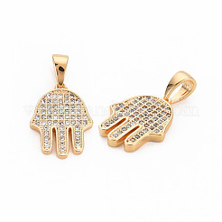 Brass Micro Pave Clear Cubic Zirconia Pendants&nbsp;KK-S364-266