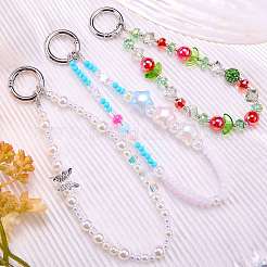 Plastic Mobile Straps&nbsp;HJEW-SZ0001-47F