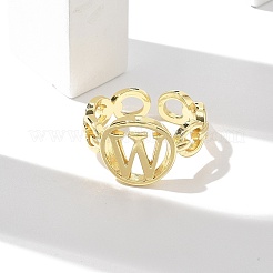 Brass Open Cuff Rings for Women&nbsp;RJEW-K289-01G-W