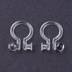 環境に優しいプラスチック製のクリップ式イヤリングのパーツ  透明  10.5x8x3mm  穴：0.7mm  5mmのラインストーンに適する&nbsp;KY-P005-02