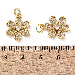 Brass Micro Pave Clear Cubic Zirconia Pendants&nbsp;KK-D221-06G
