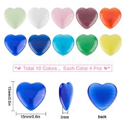40Pcs 10 Colors Cat Eye Cabochons&nbsp;CE-SC0001-02