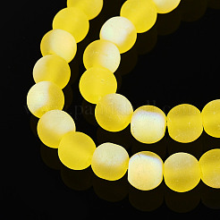 Frosted Transparent Glass Beads Strands&nbsp;LS-GLAA-T032-T6mm-MBB12