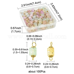 100Pcs Glass Connector Charms&nbsp;PALLOY-FZ00018