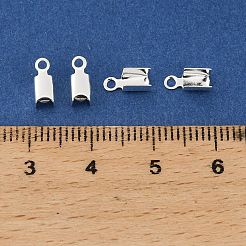 真鍮製ダルマチープ  長方形  鉛フリー＆カドミウムフリー＆ニッケルフリー  銀  8x3.5mm  穴：1.4mm  内径：2mm&nbsp;KK-H258-18S