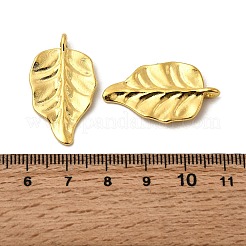 合金のチベット風チャーム  葉  鉛フリー及びカドミウムフリー  ゴールドカラー  30x18x2mm  穴：1.6mm&nbsp;K094Y011