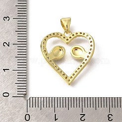 Brass Micro Pave Clear Cubic Zirconia Enamel Pendants&nbsp;KK-M297-16G