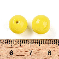 不透明なソリッドカラーのガラスビーズ  ラウンド  きいろ  10~10.5mm  穴：1.2~1.4mm  約549個/743g&nbsp;LS-GLAA-N007-10mm-A02