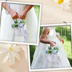 Bowknot Polyester Flower Baskets with Plastic Pearls Beads Handle&nbsp;AJEW-CP0010-63