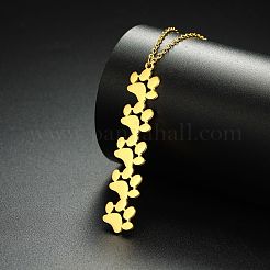 304ステンレスペンダント  連続猫爪チャーム  足跡  59.5x11.5x1.5mm  穴：1.6mm&nbsp;STAS-E501-01G-05