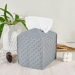 1Pc Crossed Textured Imitation Leather Tissue Boxes&nbsp;CON-CL0001-04B