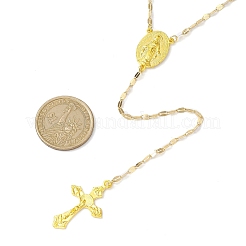 女性のための合金のクロスペンダントネックレス  真鍮製のダッピングチェーン付き  ゴールドカラー  16.42インチ（41.7cm）&nbsp;NJEW-JN04799