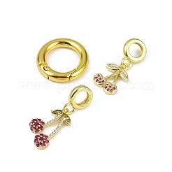 Brass Micro Pave Cubic Zirconia Spring Gate Rings&nbsp;KK-M322-07G